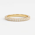 Yellow gold diamond eternity ring with round brilliant diamonds in a full eternity band, luxury wedding and stackable ring.