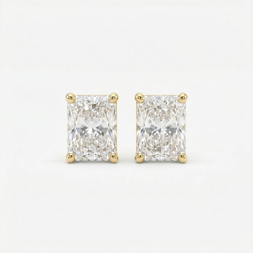 Radiant Cut Diamond Stud Earrings