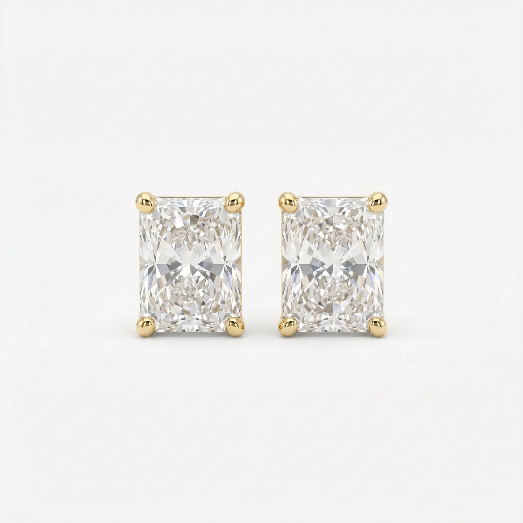 Radiant Cut Diamond Stud Earrings