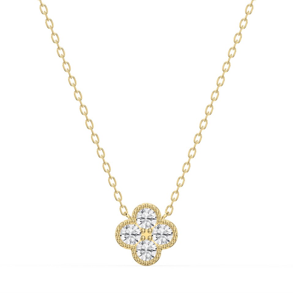 Heritage Clover Diamond Pendant Necklace – Four Round Brilliant Diamonds | Lab-Grown & Natural Diamond