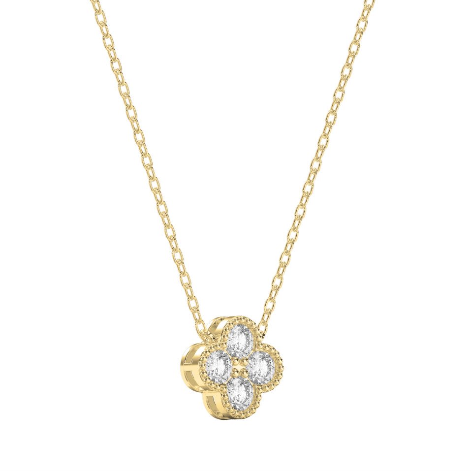 Heritage Clover Diamond Pendant Necklace – Four Round Brilliant Diamonds | Lab-Grown & Natural Diamond